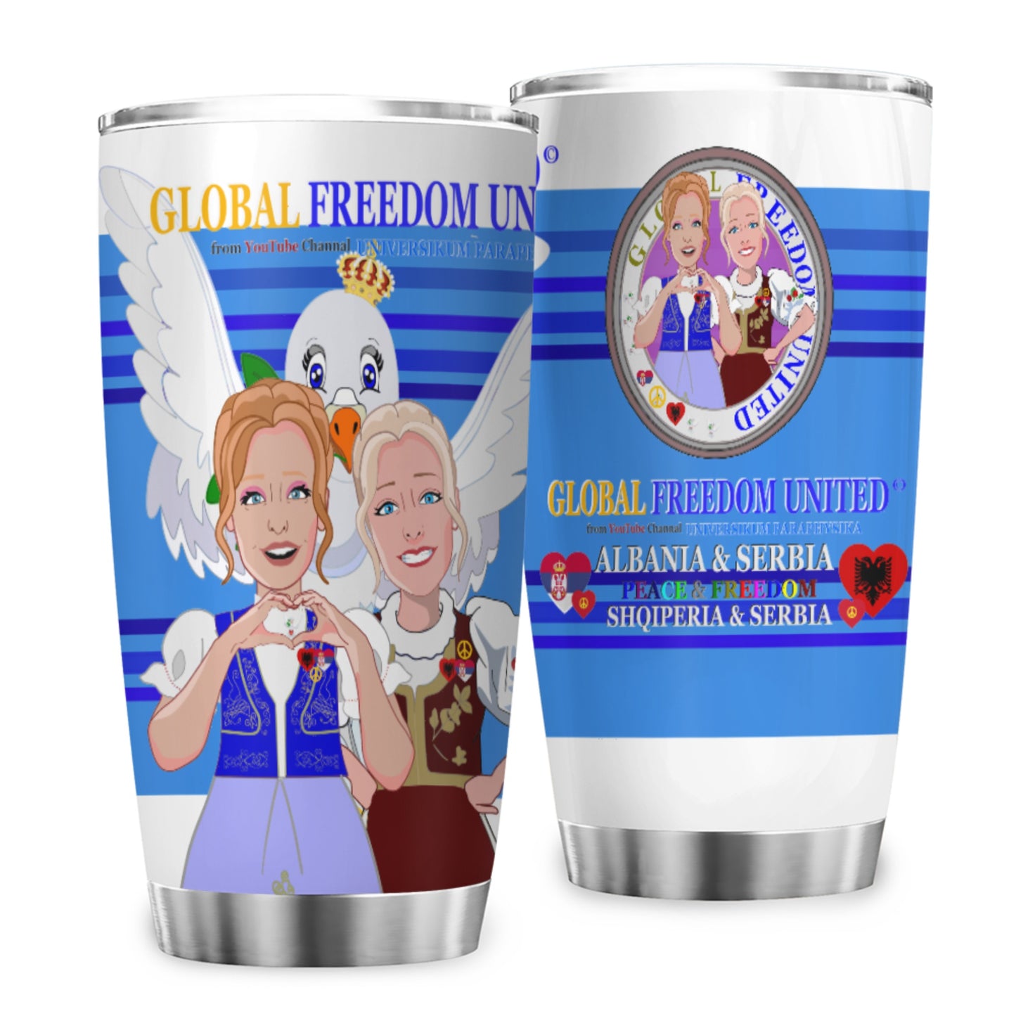 Tumbler Global Freedom United Women Albania & Serbia Old Peace Deep Blue