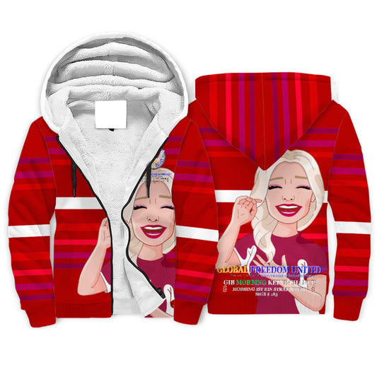 Plush Hoodie Global Freedom United  Gib Mobiing Keine Chance  Roth