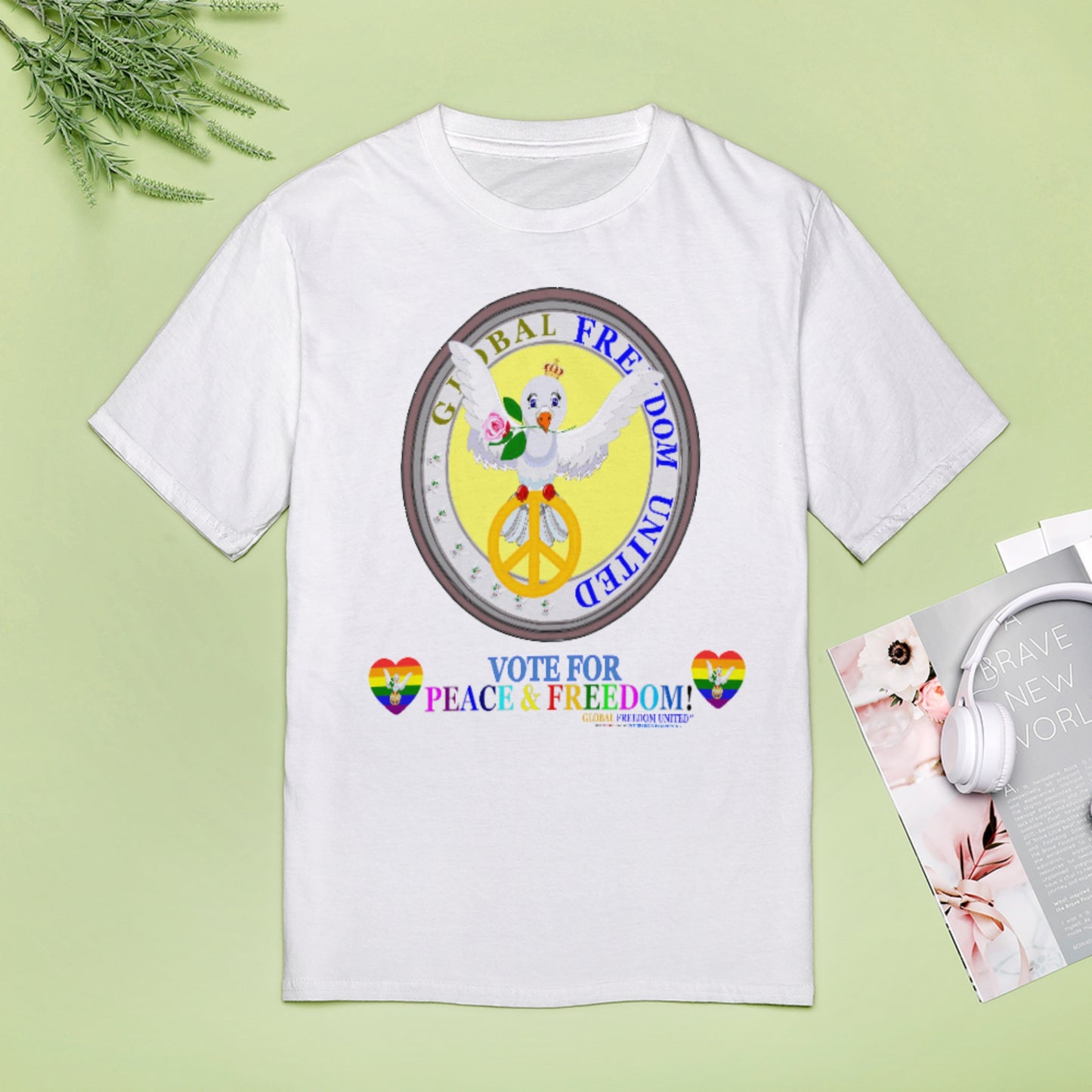 Women´s T-shirt Global Freedom United Dove Of Peace English