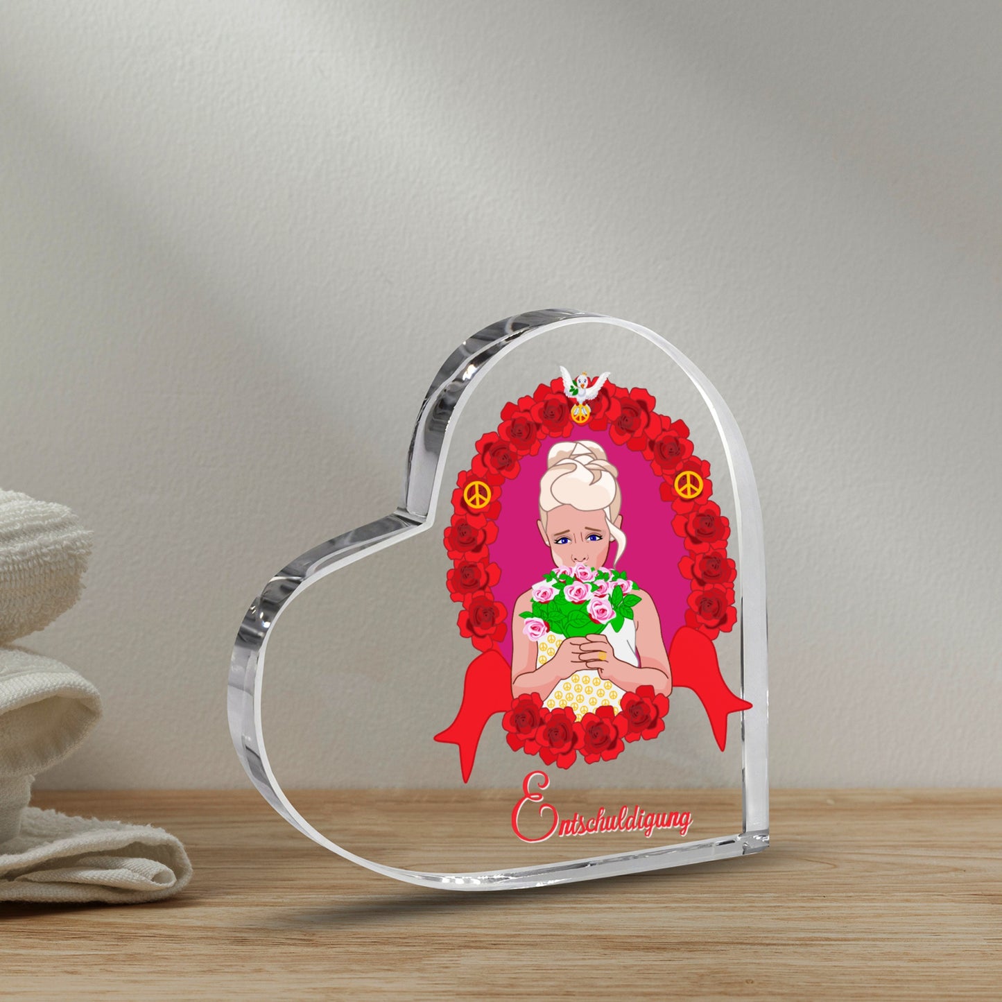 Acryl Herz Global Freedom United Entschuldigung Von Einem Mädchen