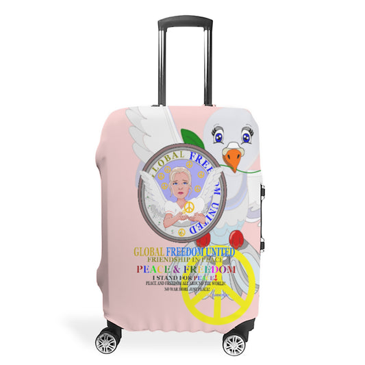 Luggage Cover Global Freedom United Women Angel Of Peace Pink