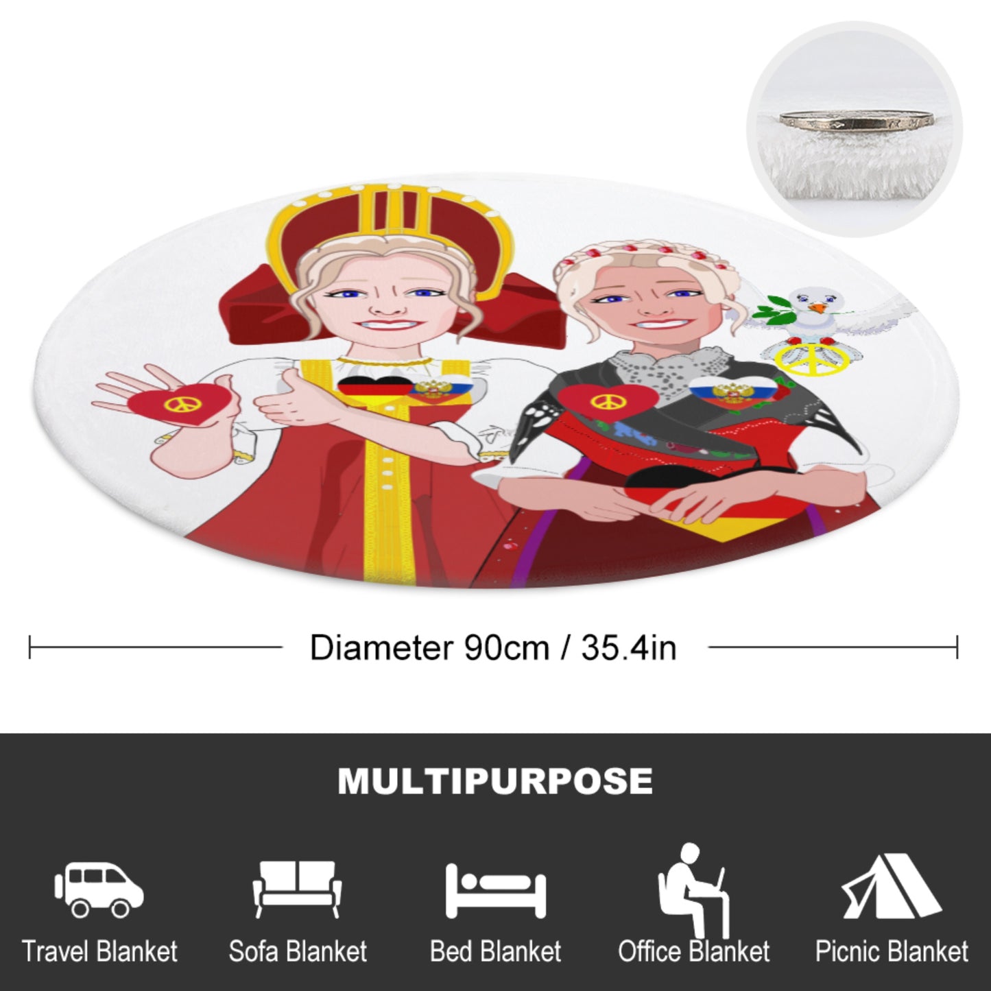 Blankets For Kits Global Freedom United Girls Russia & Germany Old Peace