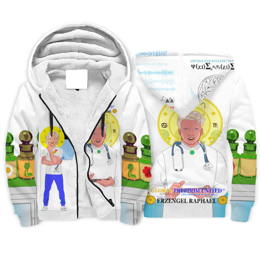 Plush Hoodie GLOBAL FREEDOM UNITED© Archangel Rafael German Lab