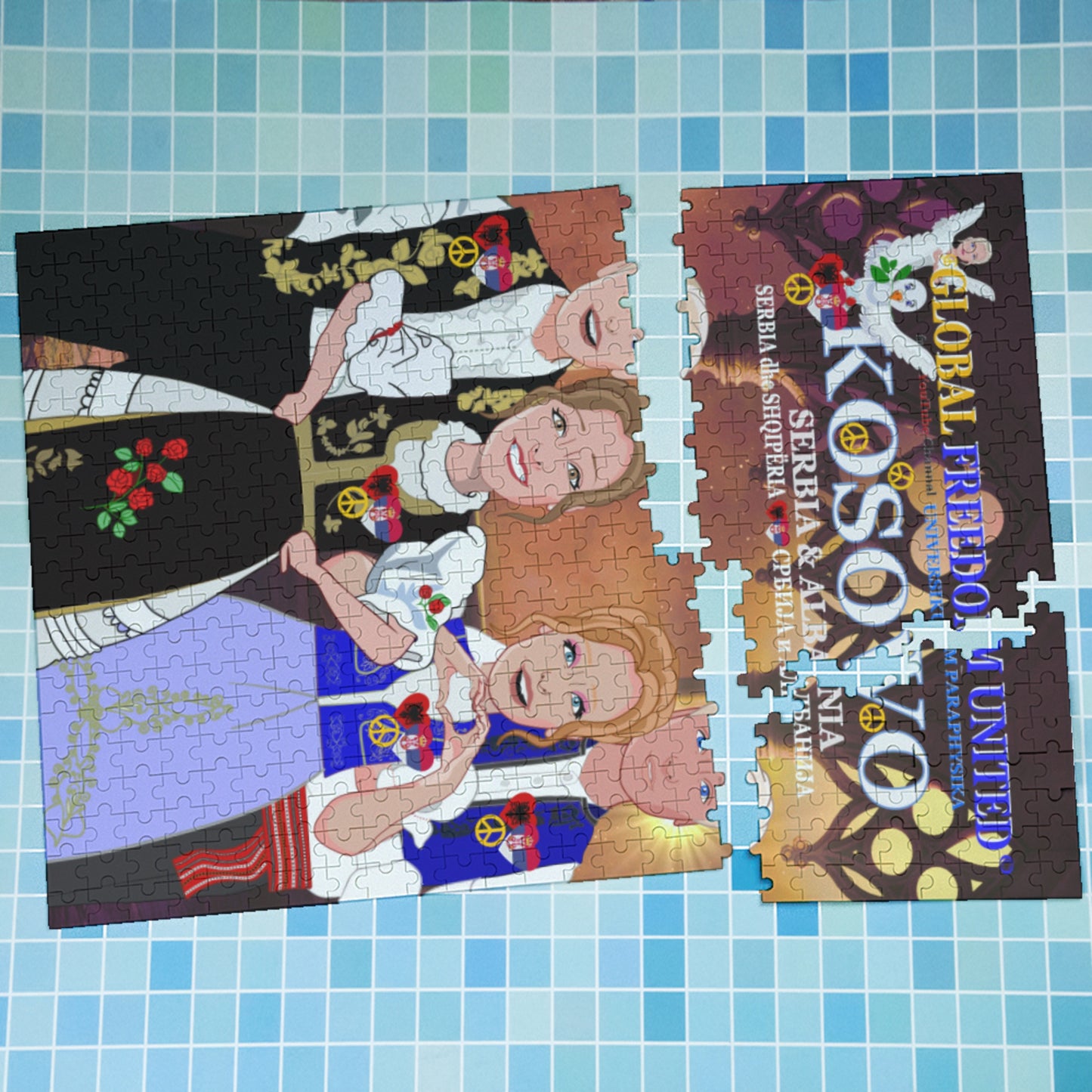 Paper Puzzle Global Freedom United Serbia & Albania