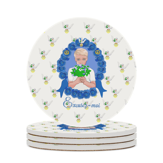 Ceramic Coaster GLOBAL FREEDOM UNITED© Un Garcon dit désoié Excusez-moi