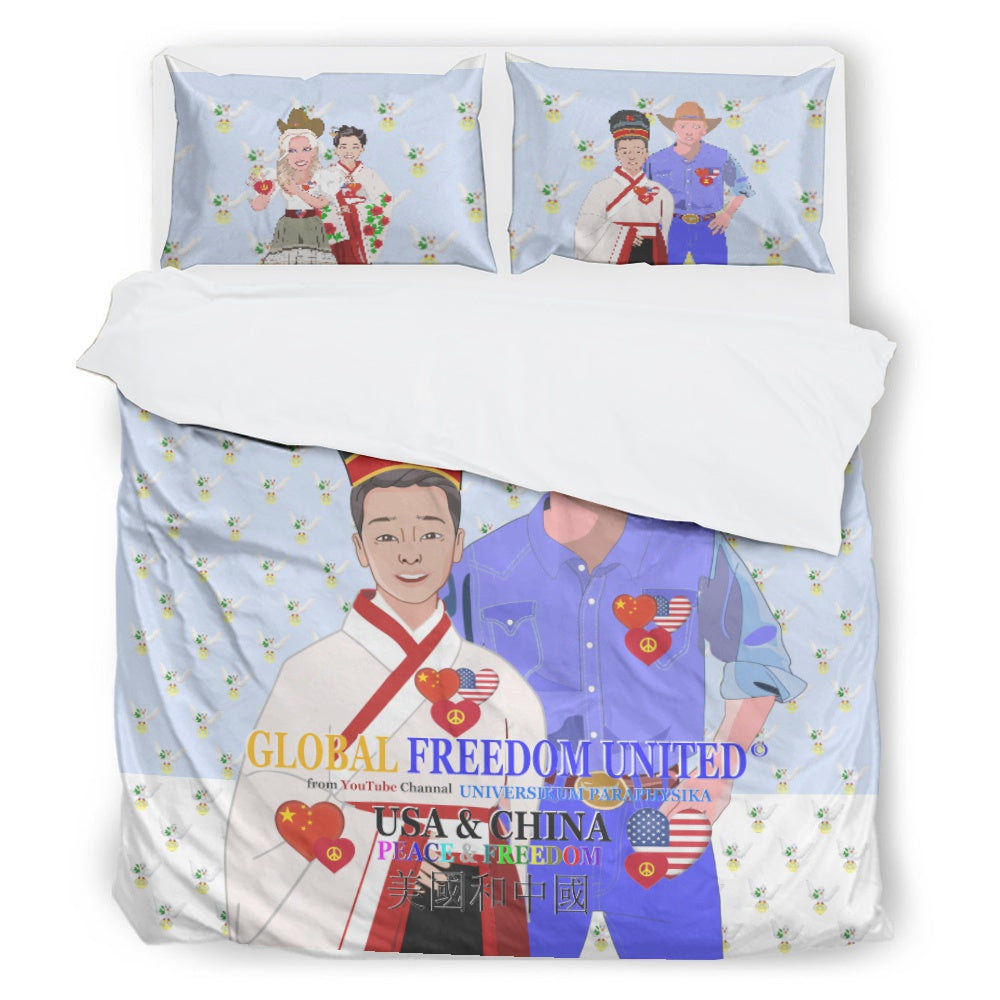 Bed Line GLOBAL FREEDOM UNITED© Men China & USA Light Blue
