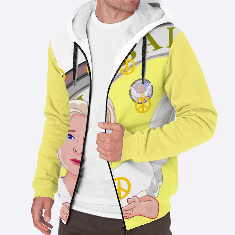 Plush Hoodie Global Freedom United Angel Of Peace Women Old  Peace Yellow