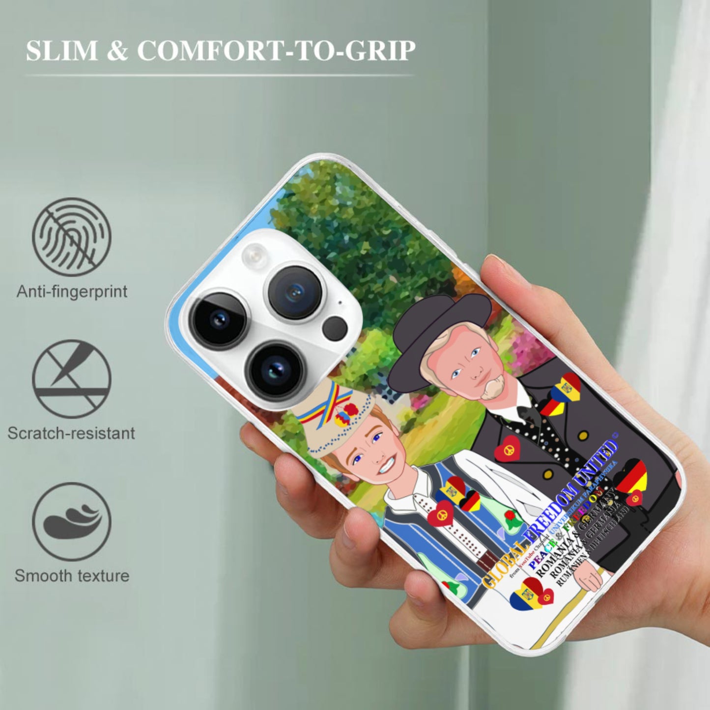 Mobile Phone Case GLOBAL FREEDOM UNITED© Men Romania & Germany