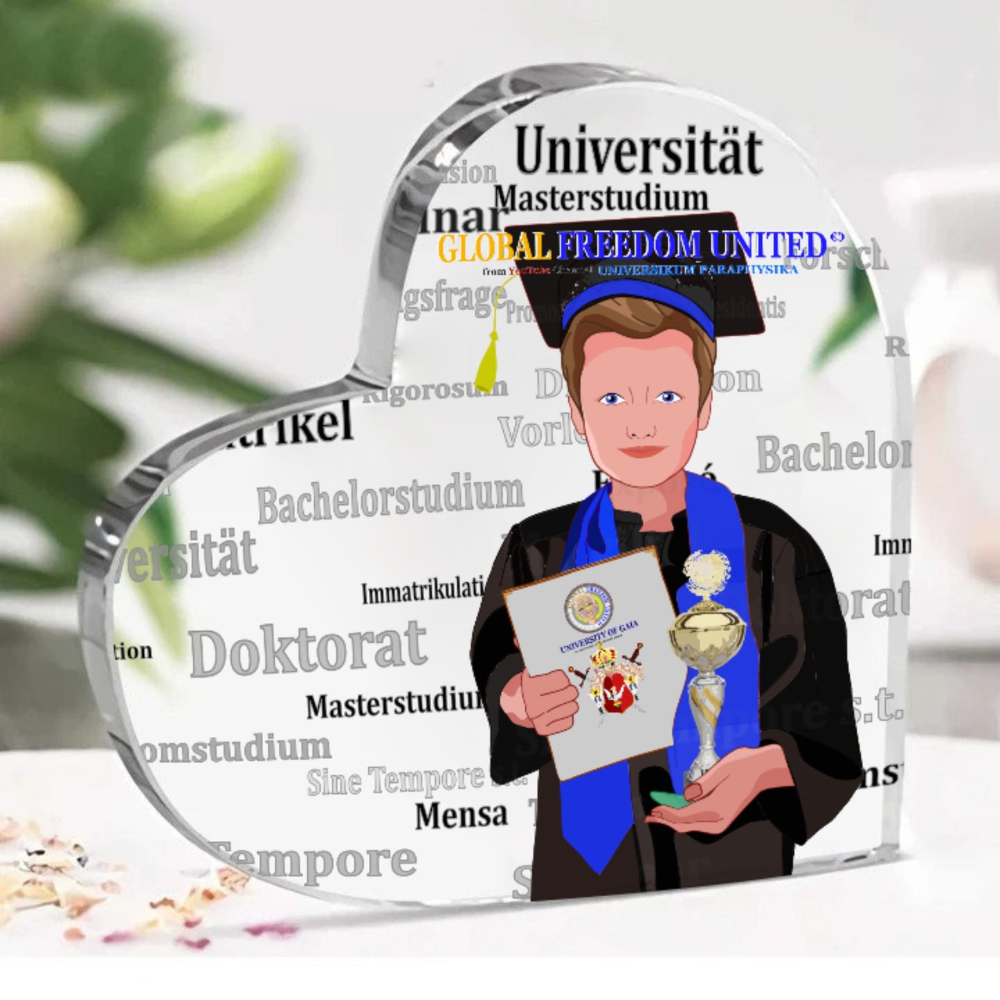 Acryl Heart Global Freedom United Student Boy Brown Hair 2