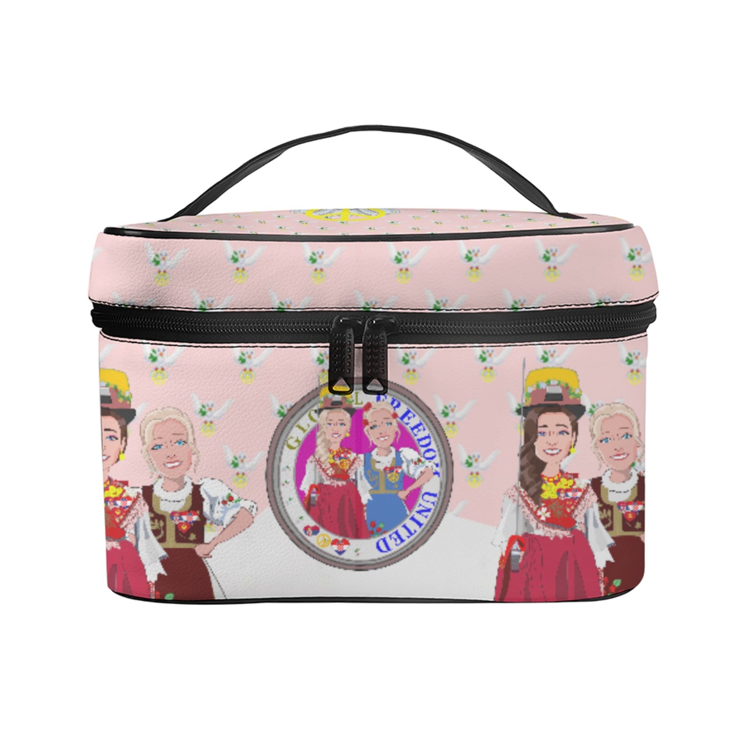 Cosmetic Bag GLOBAL FREEDOM UNITED© Women Croatia & Serbia Pink
