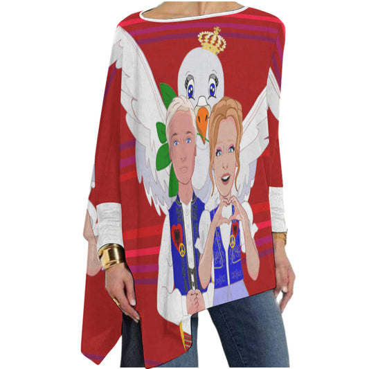 Pullover Long Sleeve T-shirt GLOBAL FREEDOM UNITED© Couple Albania Red