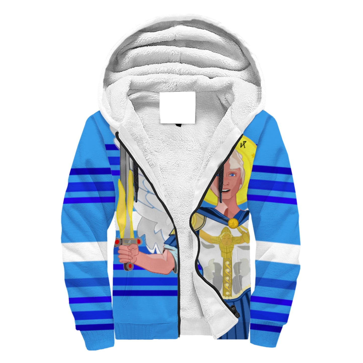 Plush Hoodie Global Freedom United Archangel Michael Deep Blue
