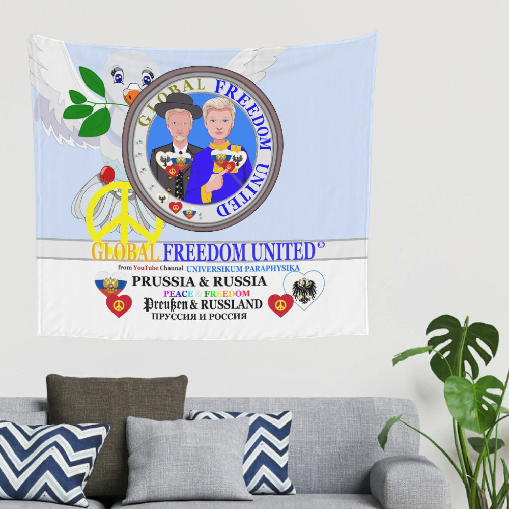 Tapestry Global Freedom United Men Prussia & Russia Old Peace Light Blue