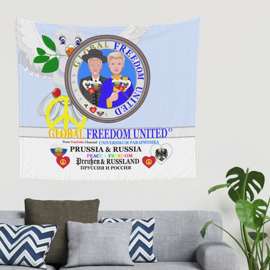 Tapestry Global Freedom United Men Prussia & Russia Old Peace Light Blue