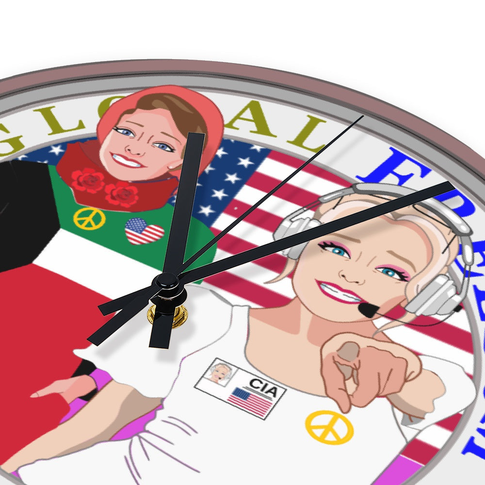Wooden Wall Clock Without Scale GLOBAL FREEDOM UNITED© Women Kuwait & USA