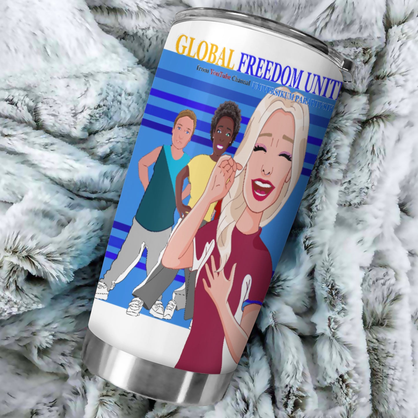 Tumbler Global Freedom United  Gib Mobbing Keine Chance Dunkel Blau