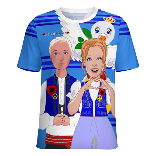 Women' S T-shirt GLOBAL FREEDOM UNITED© Couple Edition Albania Deep Blue