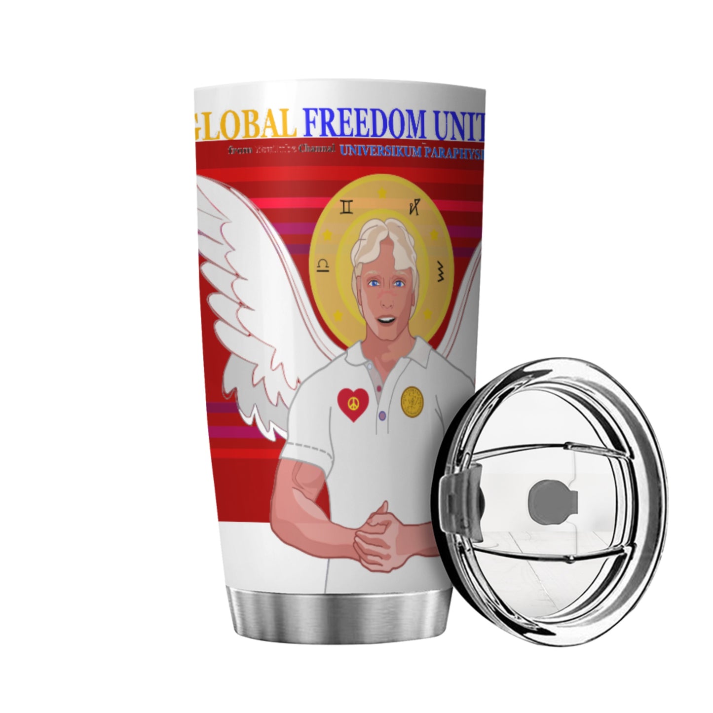 Tumbler Global Freedom United Archangel Michael Hebrew Red