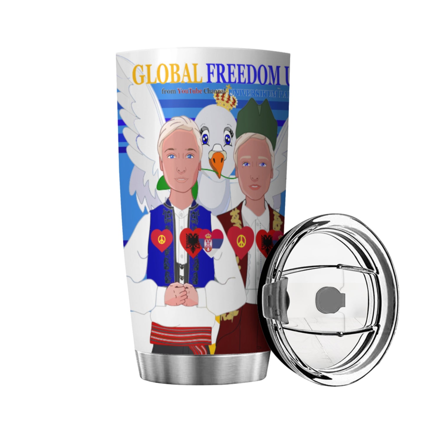 Tumbler Global Freedom United Men Albania & Serbia Old Peace Deep Blue