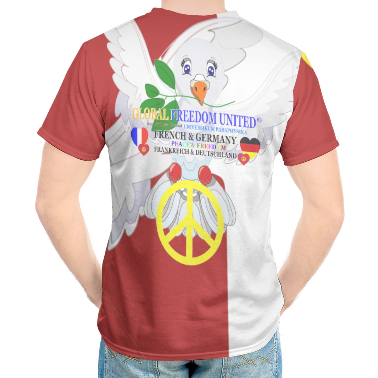 Men´s T-shirt GLOBAL FREEDOM UNITED© Men French & Germany V1 Red