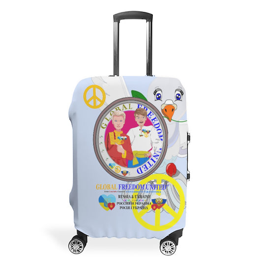 Luggage Cover Global Freedom United Men Ukraina & Russia Old Peace Light Blue