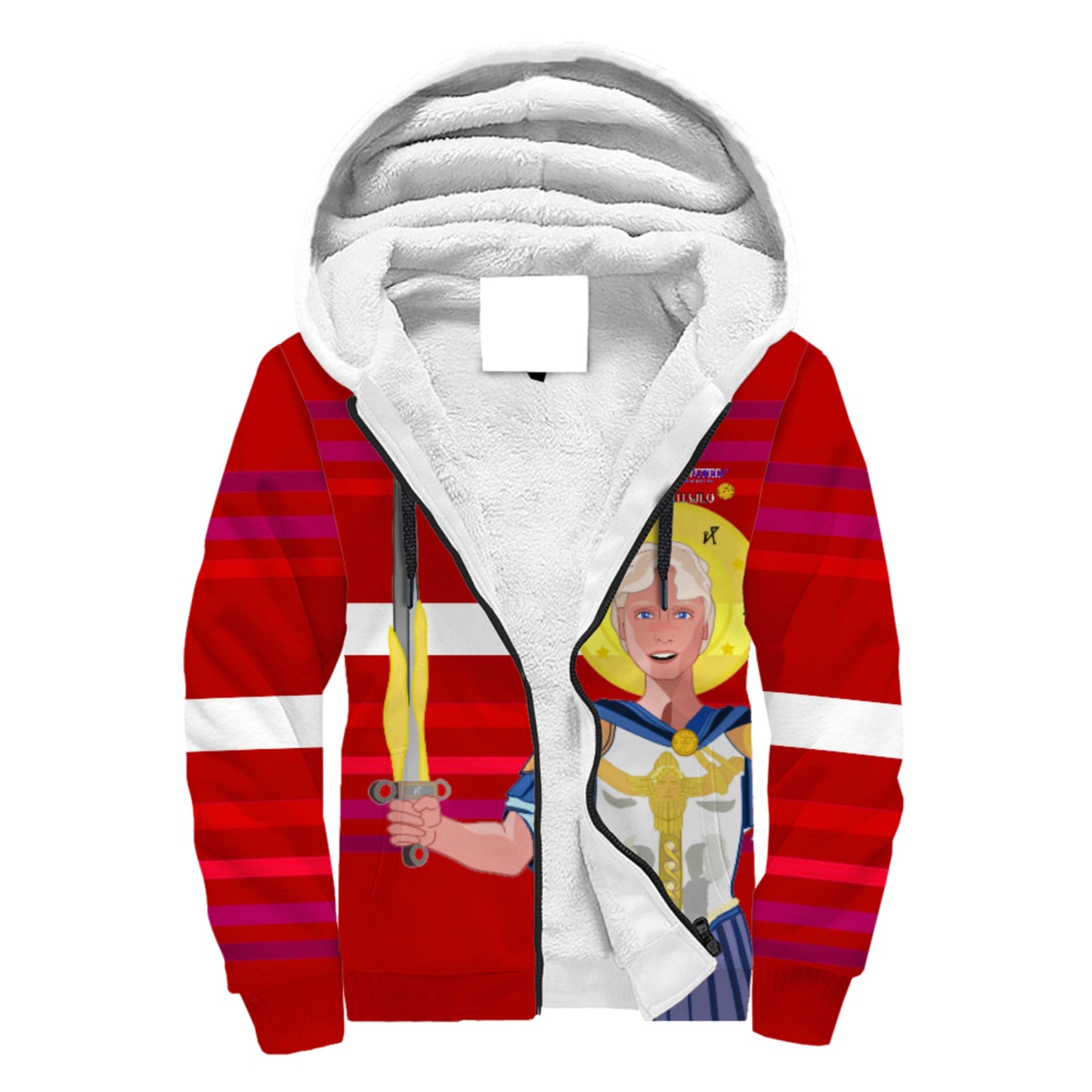 Plush Hoodie Global Freedom United Archangel Michael Croatia V1 Red