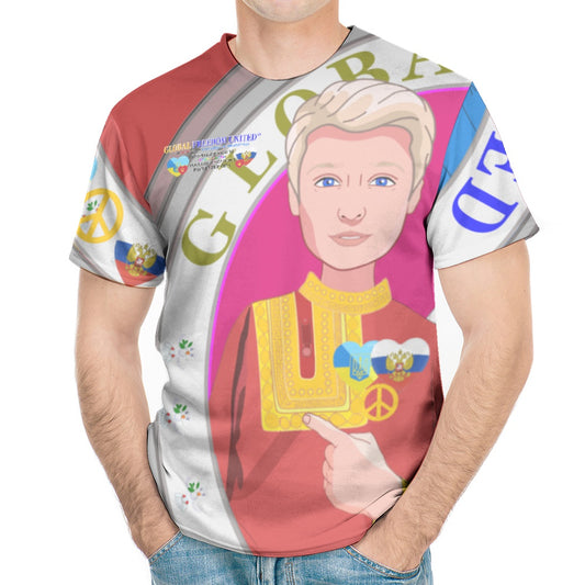 Men´s T-shirt GLOBAL FREEDOM UNITED© Men Ukraina & Russia Red