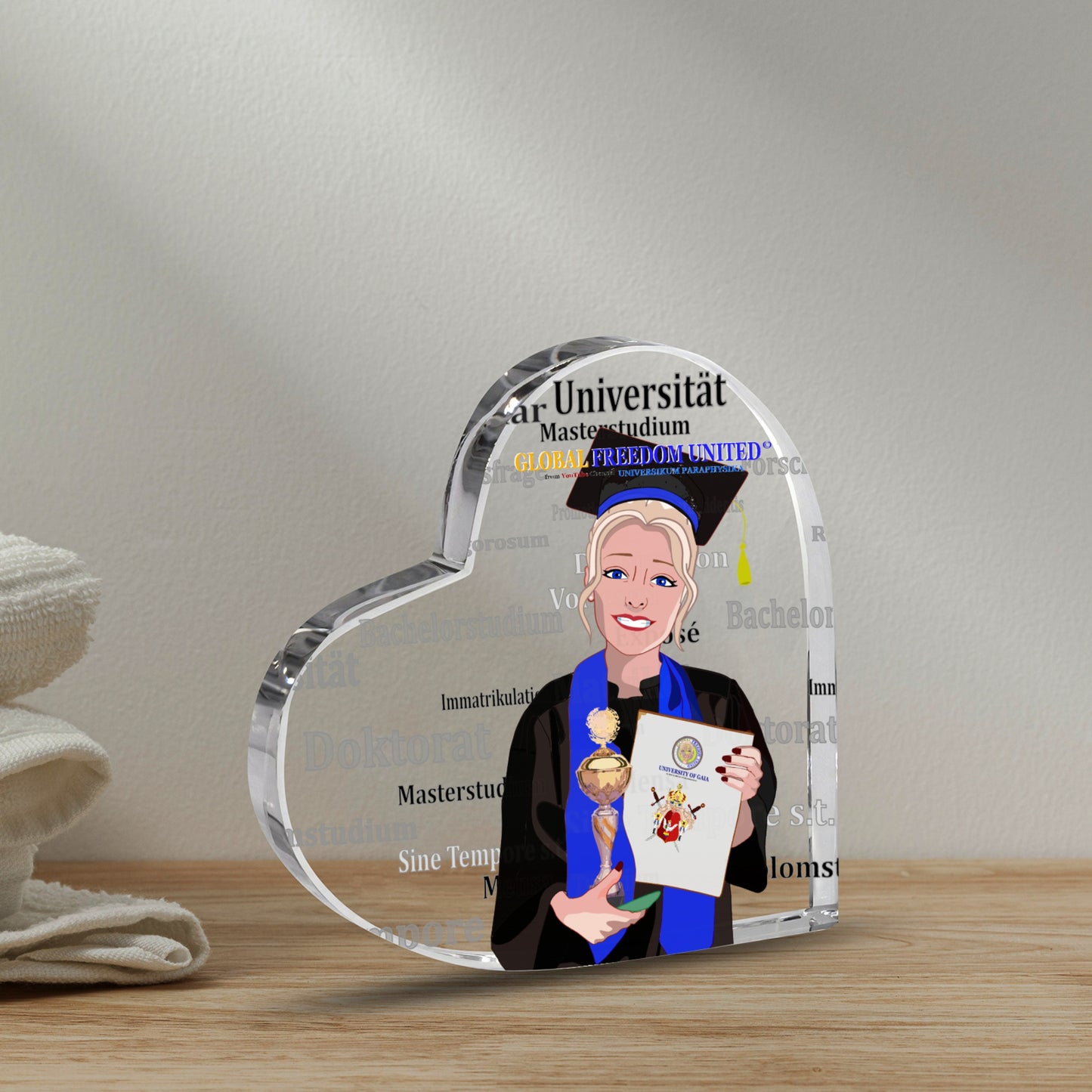 Acryl Heart Global Freedom United Student Girl Cooper Place Blond Hair 1