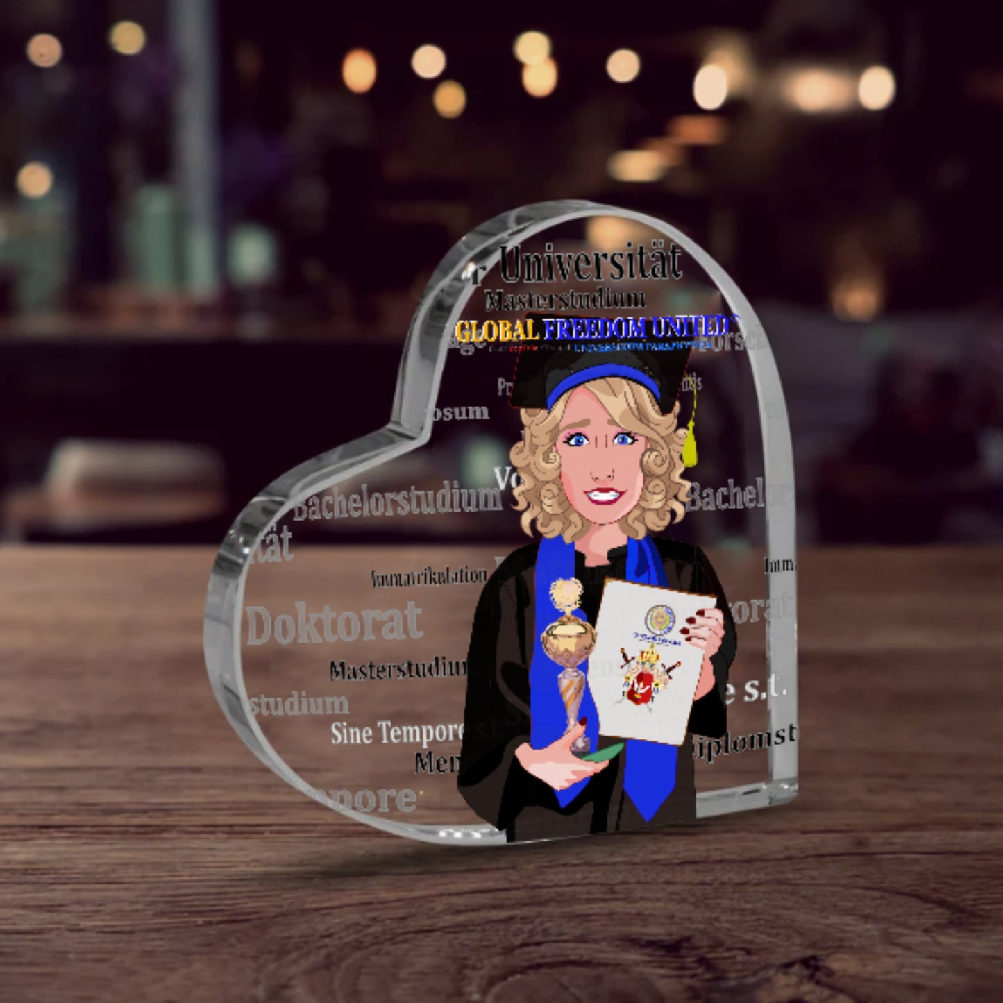 Acryl Heart Global Freedom United Student Girl Cooper Place Blond Hair 2