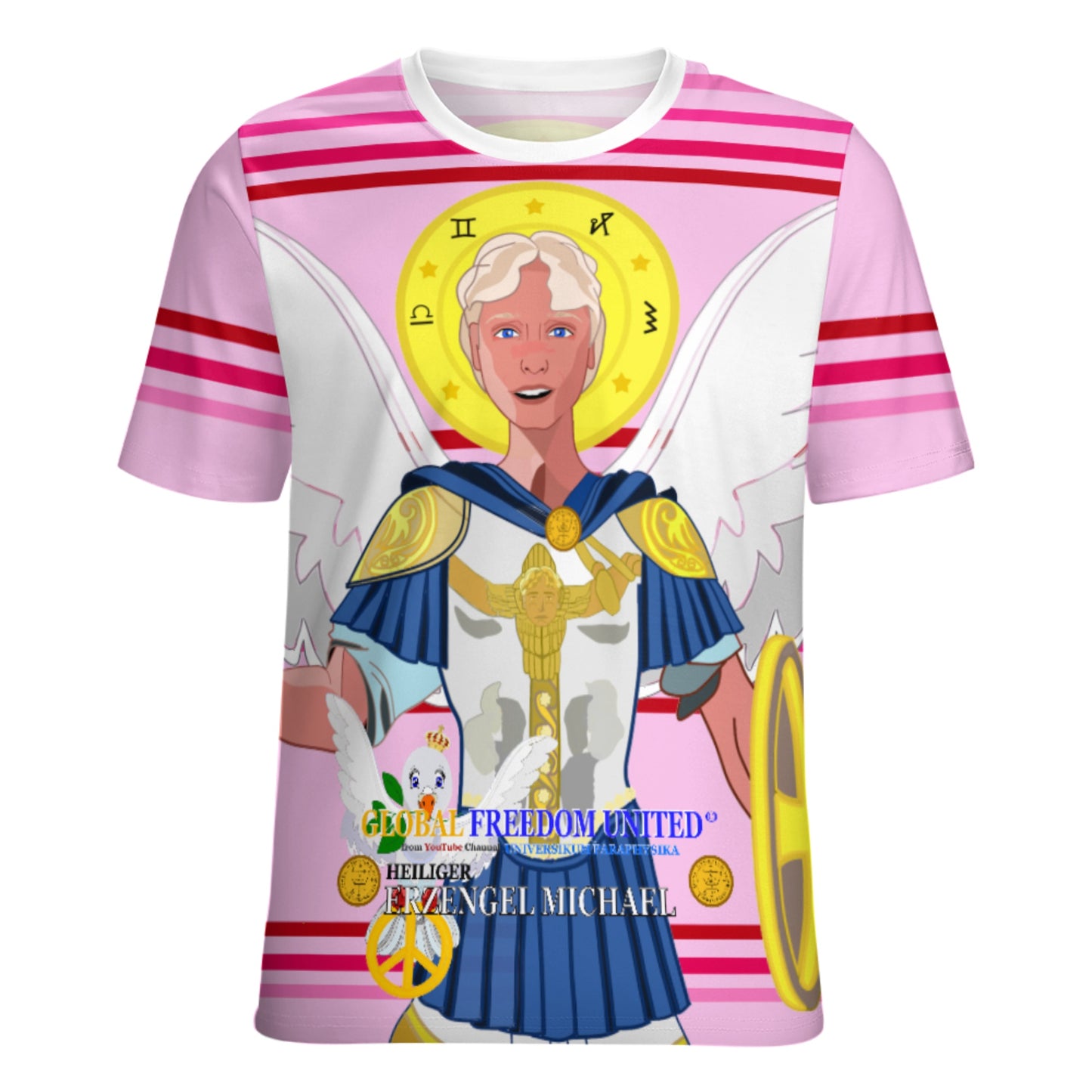 Women´s T-shirt 2 Global Freedom United Archangel Michael Pink