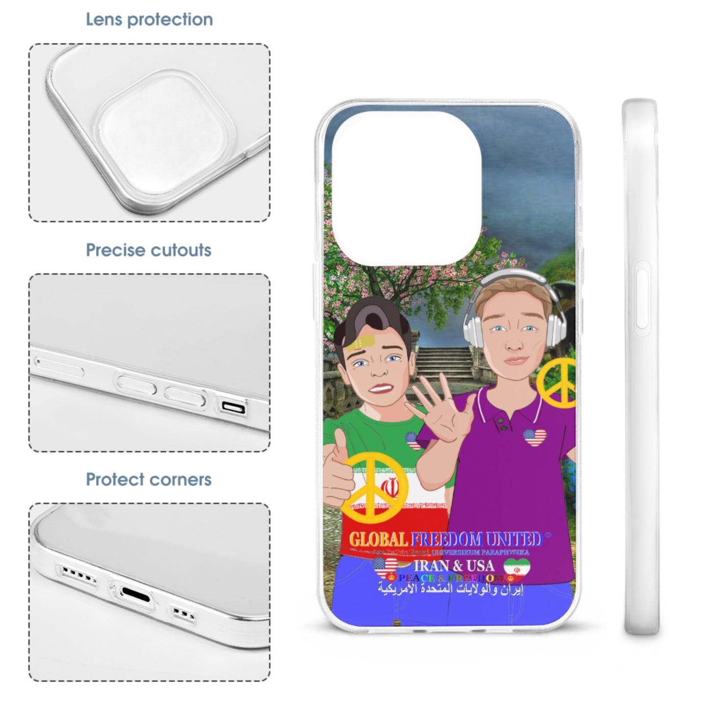 Mobile Phone Case GLOBAL FREEDOM UNITED© Men Iran & USA