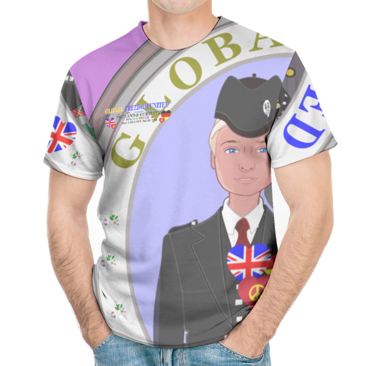 Men´s T-shirtGLOBAL FREEDOM UNITED© Men England & Germany V2 Lilac