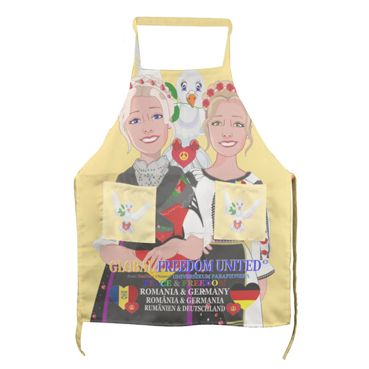 Apron GLOBAL FREEDOM UNITED© Women Romania & Germany Yellow