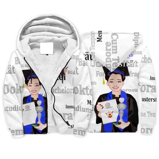 Plush Hoodie Global Freedom United Asia Student Girl Silver Place