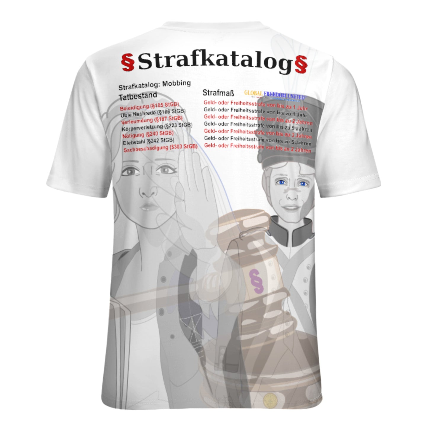 Women´s T-shirt Global Freedom United Anti Mobbing Deutsch V1