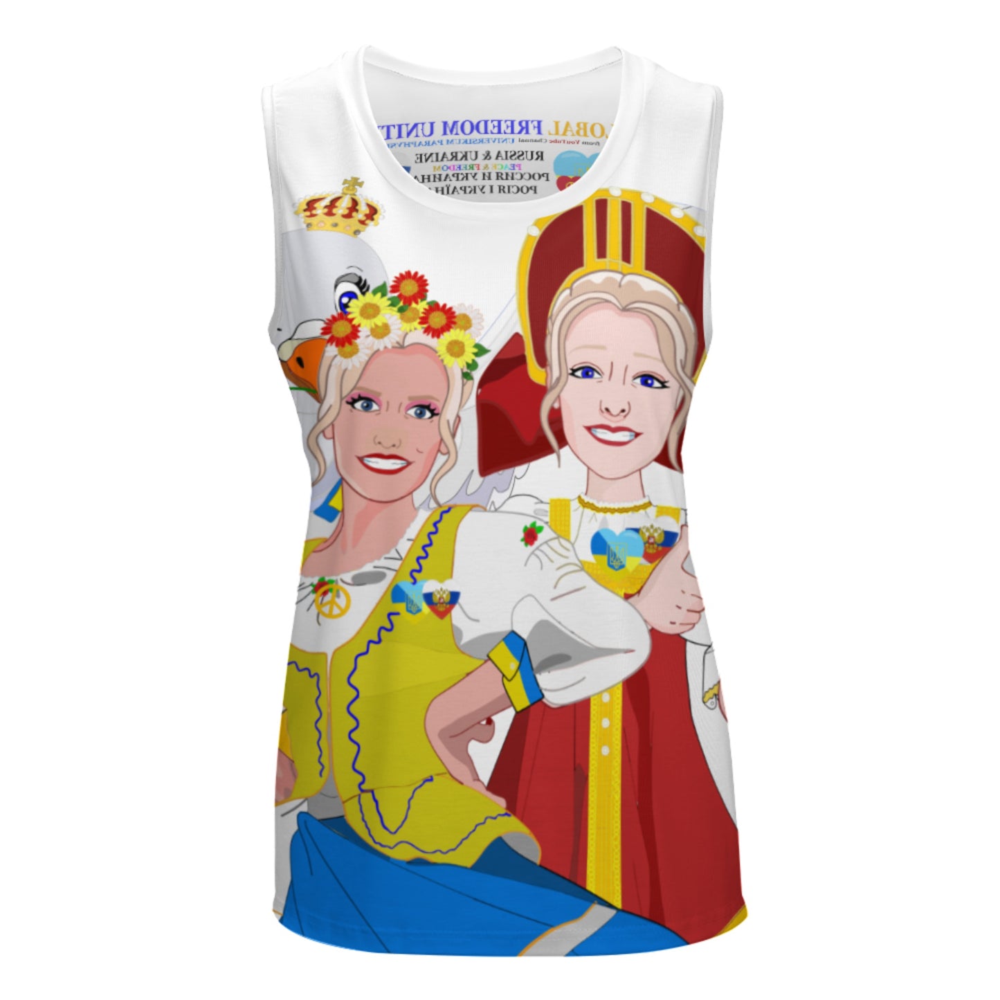 Crewneck Halter Vest GLOBAL FREEDOM UNITED© Women Ukraina & Russia  BIG