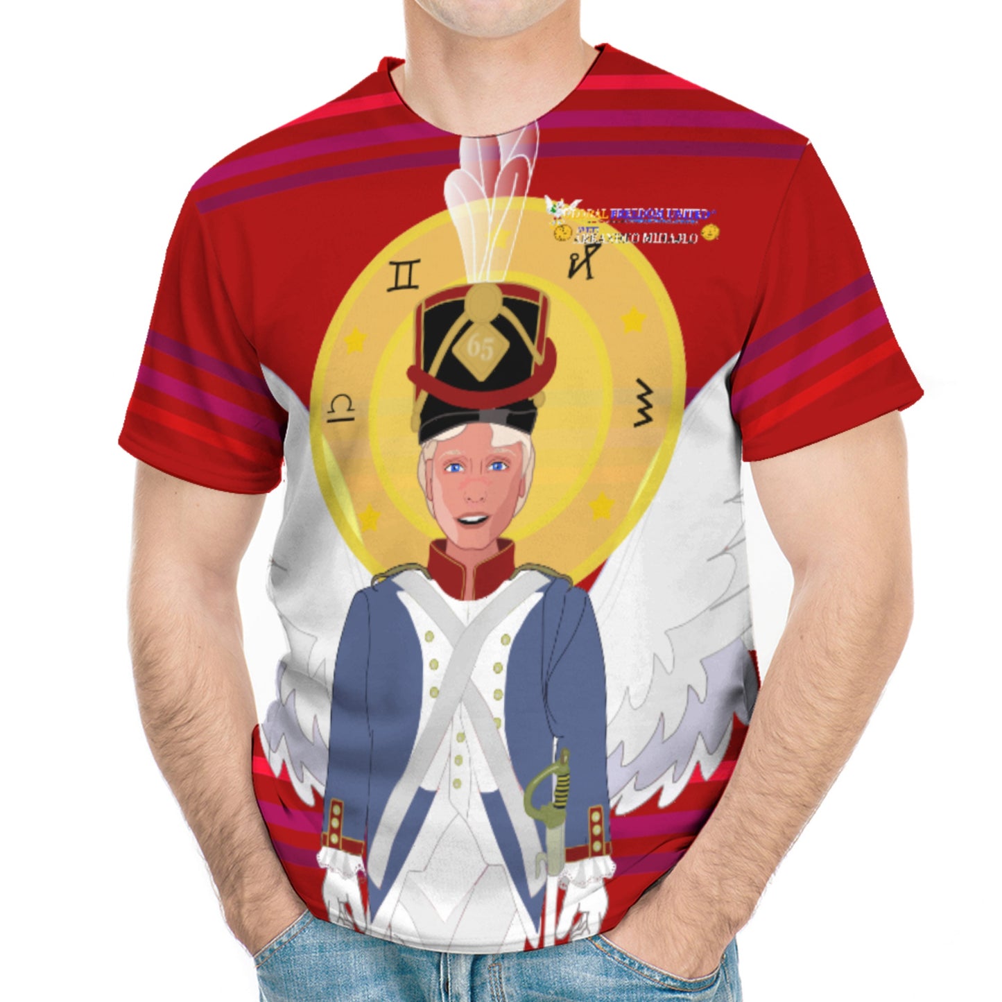 Men´s T-shirt Global Freedom United Archangel Michael Croatia V3 Red