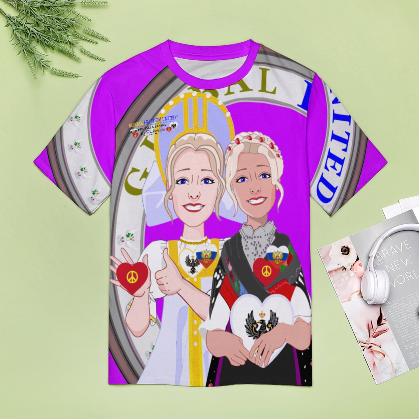 Women´s T-shirt 2 GLOBAL FREEDOM UNITED© Women Prussia & Russia Lilac