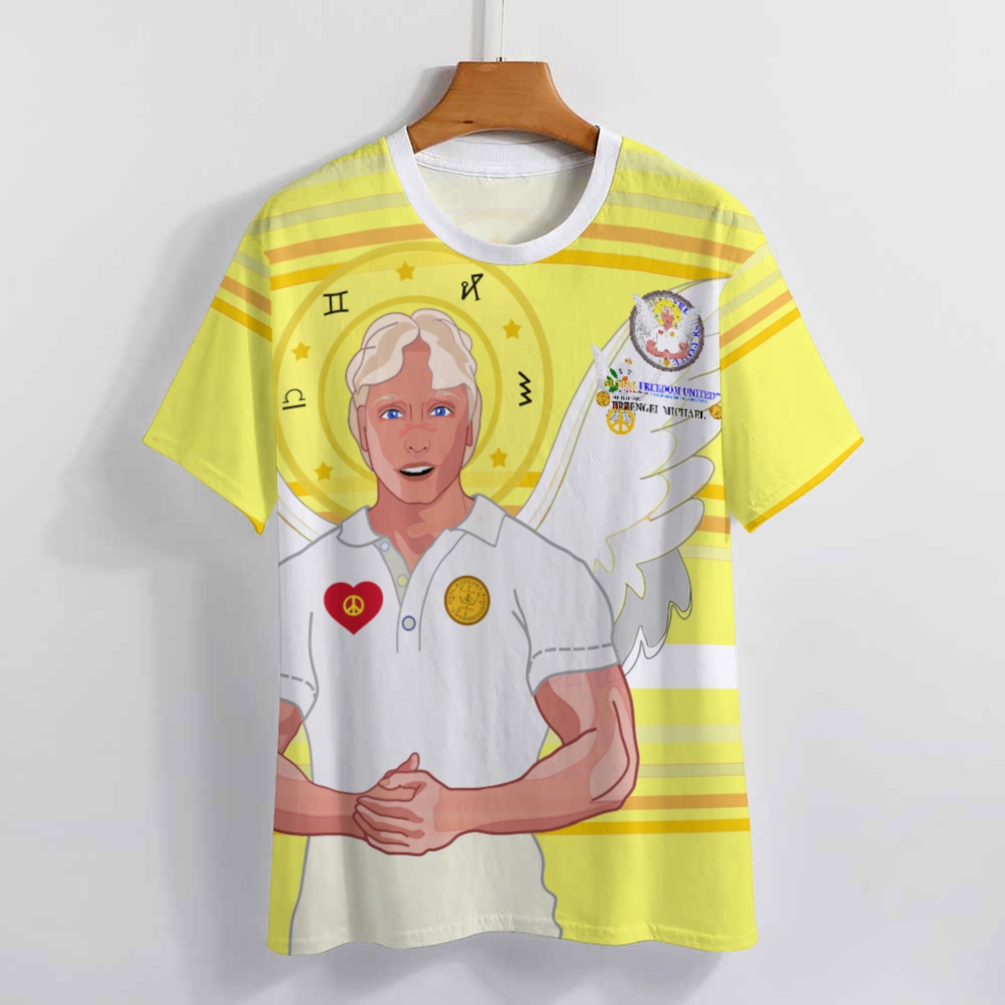 Women´s T-shirt Global Freedom United Archangel Michael German Yellow