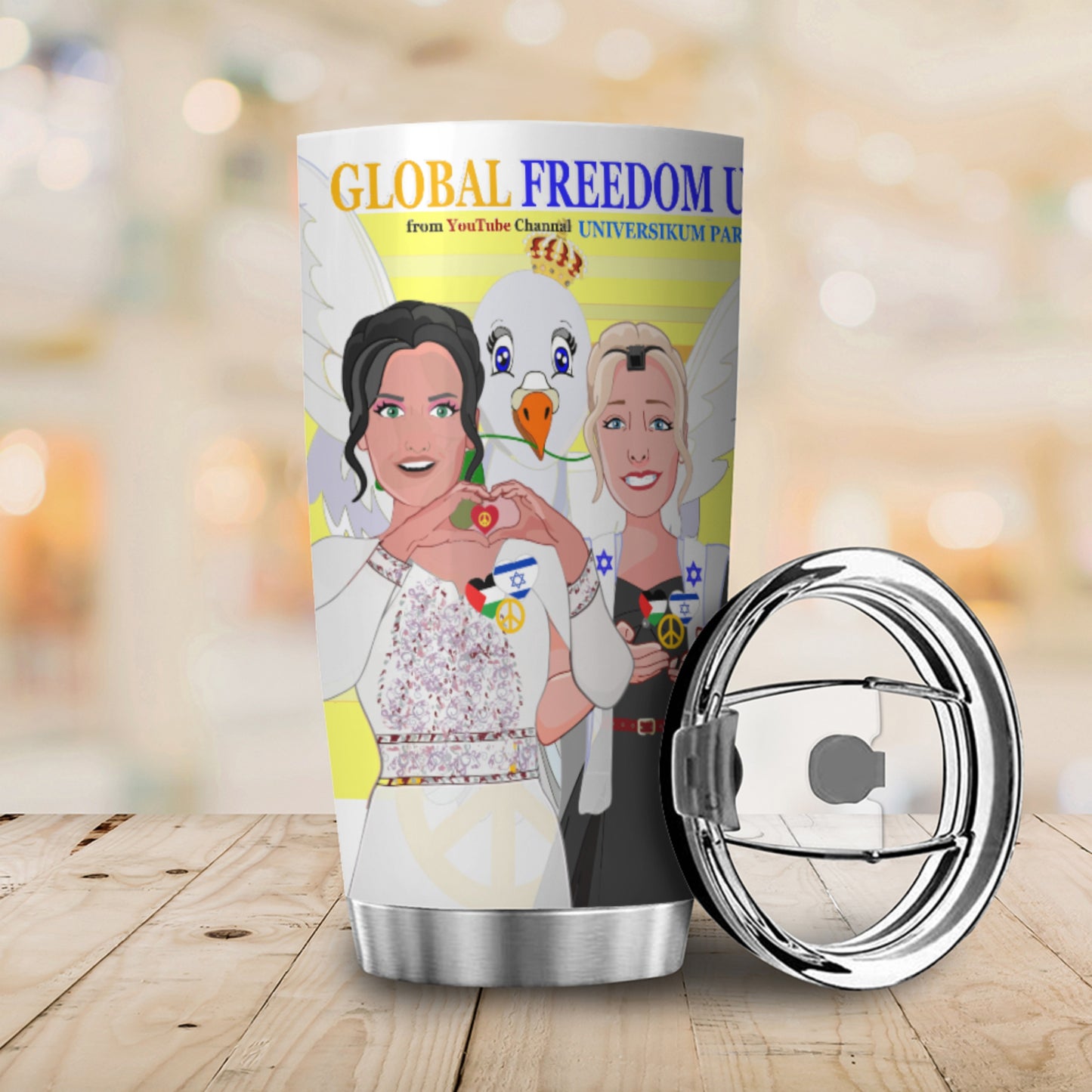 Tumbler Global Freedom United Women Palestina & Israel Yellow