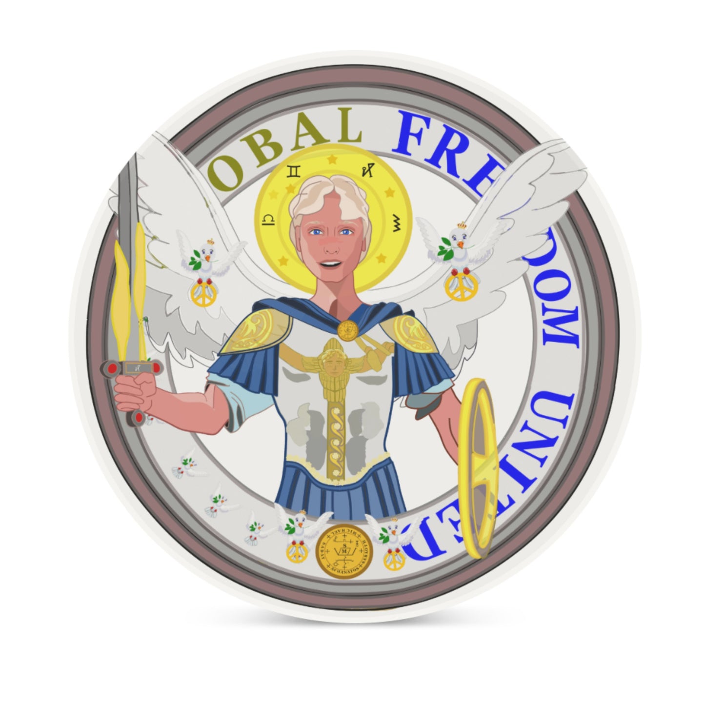 Ceramic Coasters Global Freedom United Archangel Michael