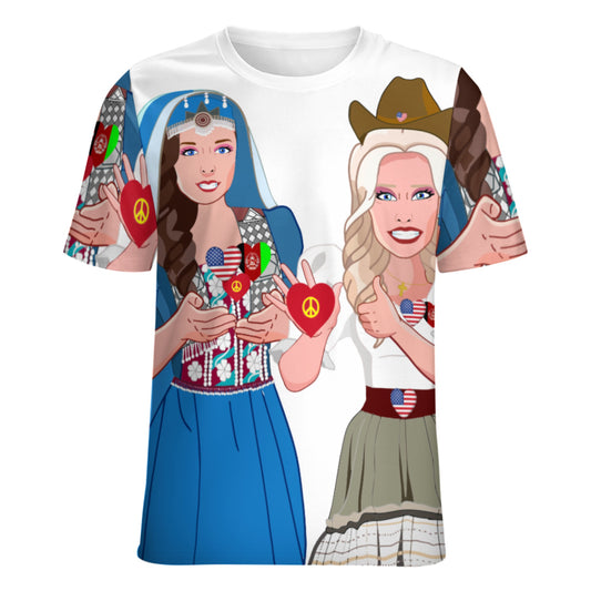 Hoodie GLOBAL FREEDOM UNITED© Women AFGHANISTAN & USA  Big Wight