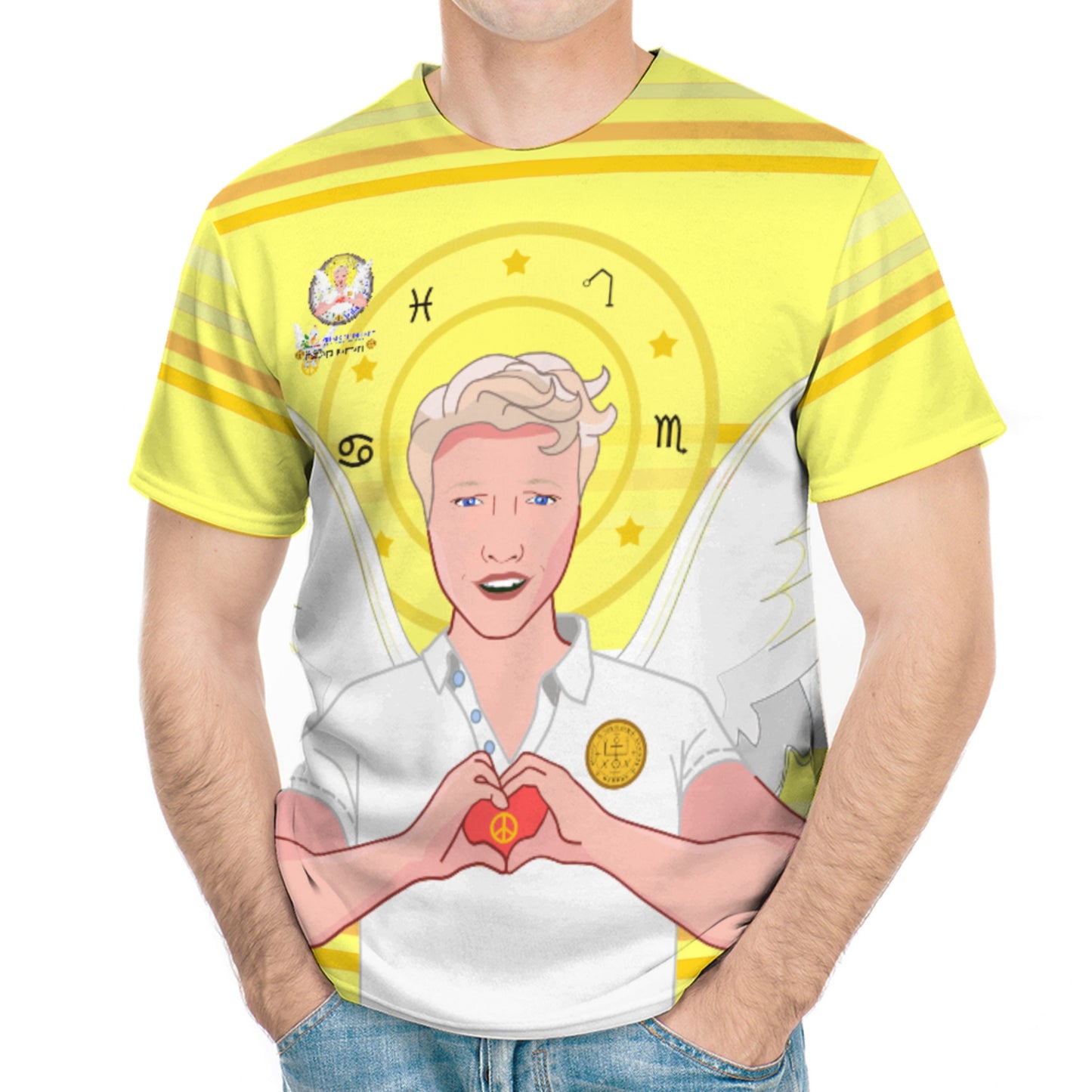 Men´s T-shirt Global Freedom United Archangel Raphael German Yellow