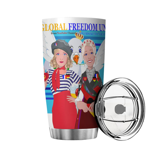Tumbler Global Freedom United Women French & Germany Old Peace Blue