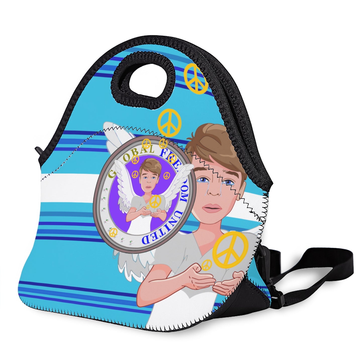 Meal Bag With Strep GLOBAL FREEDOM UNITED© Angel Of Peace Blue
