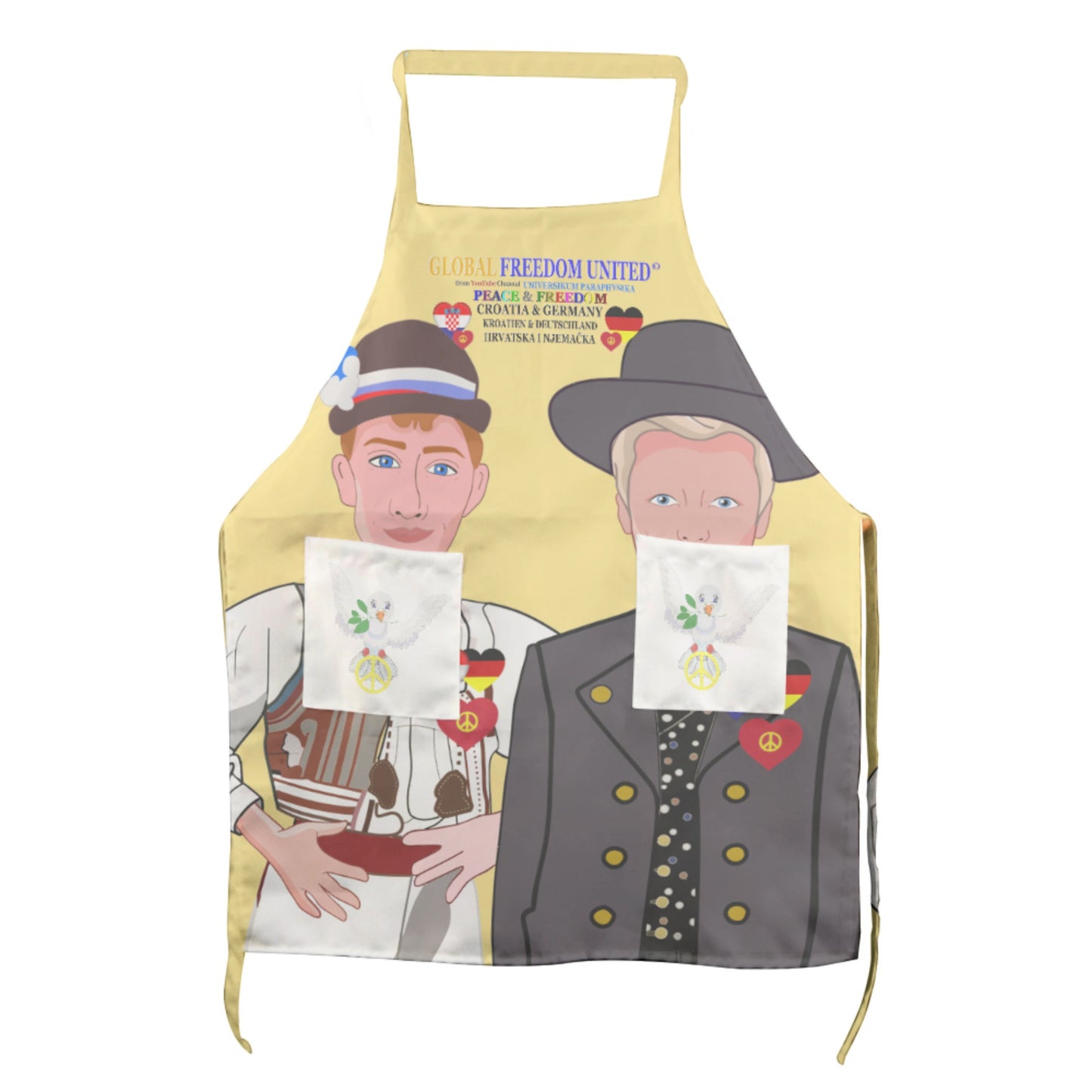 Apron GLOBAL FREEDOM UNITED© Men Croatia & Germany Yellow