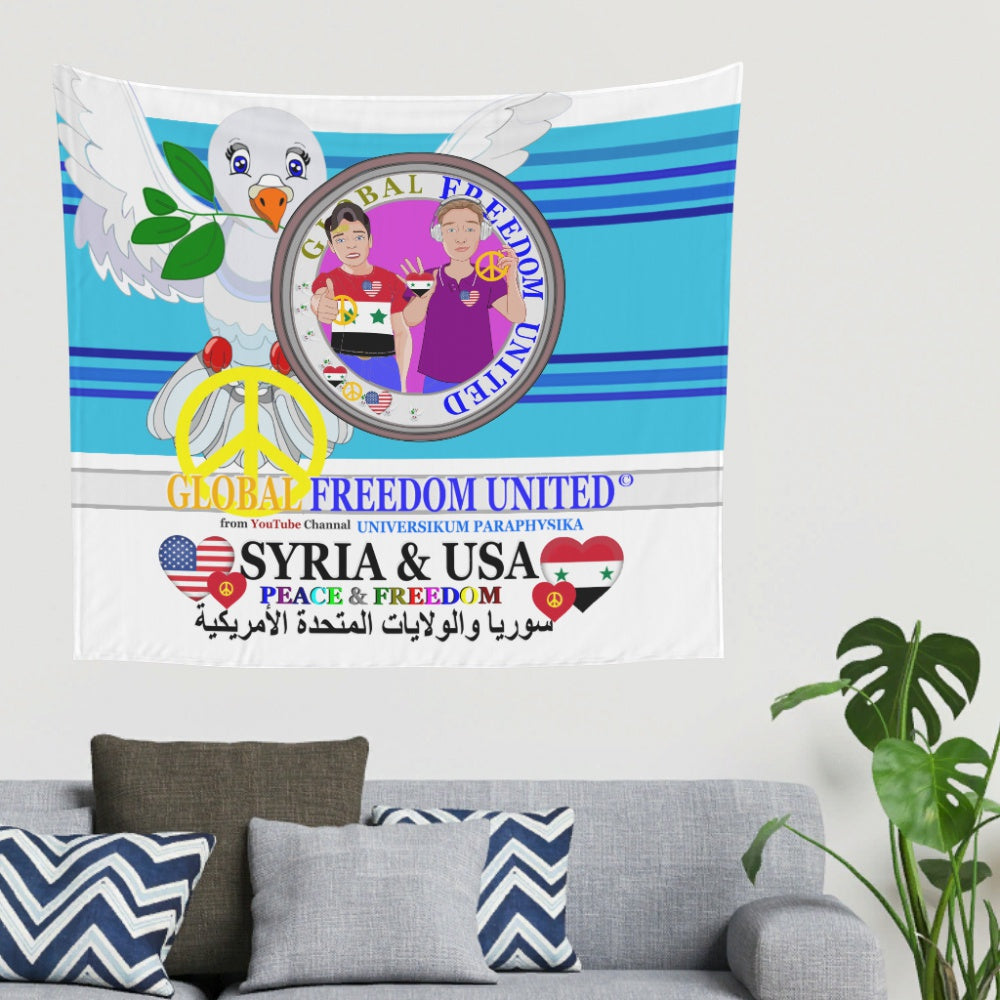 Tapestry Global Freedom United Men Syria & Usa Old Peace Blue 2