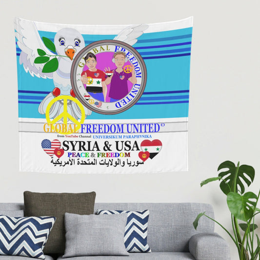 Tapestry Global Freedom United Men Syria & Usa Old Peace Blue 2