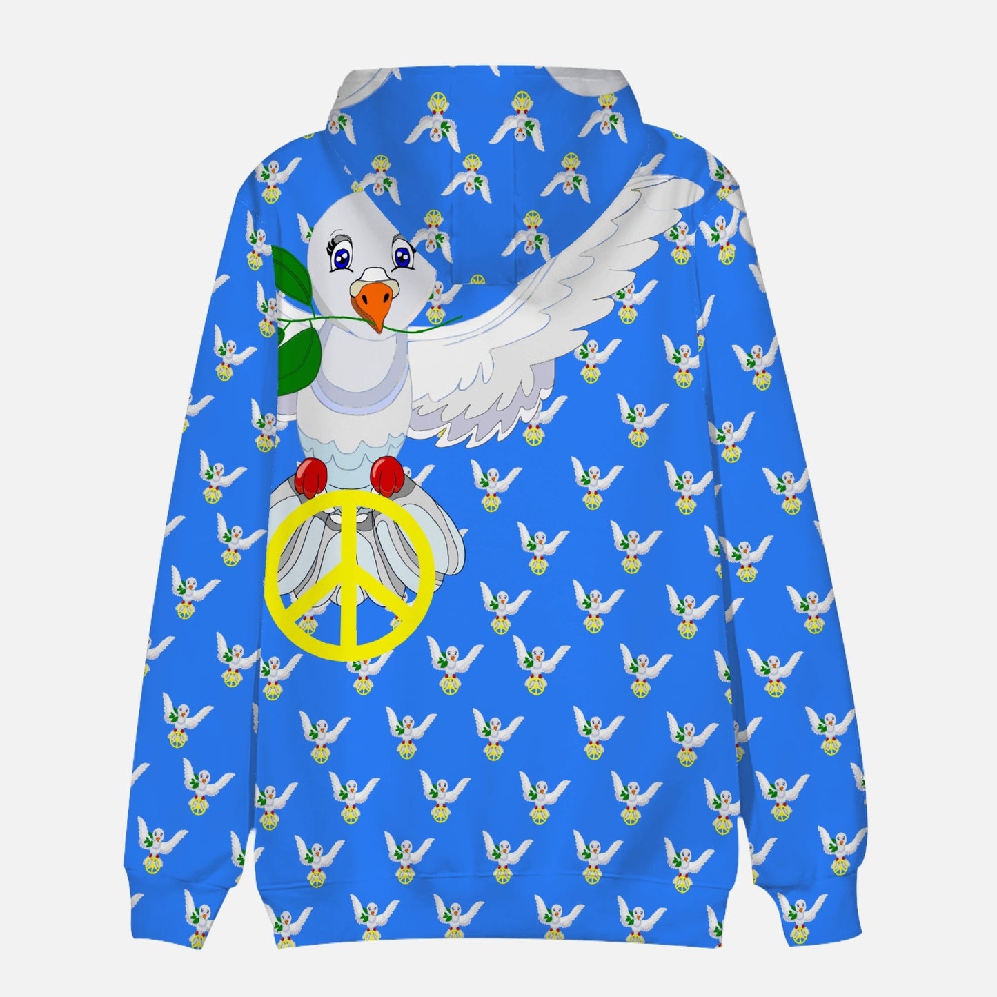 GLOBAL FREEDOM UNITED DOVE OF PEACE OLD PEACE BLUE Round Collar Hoodie