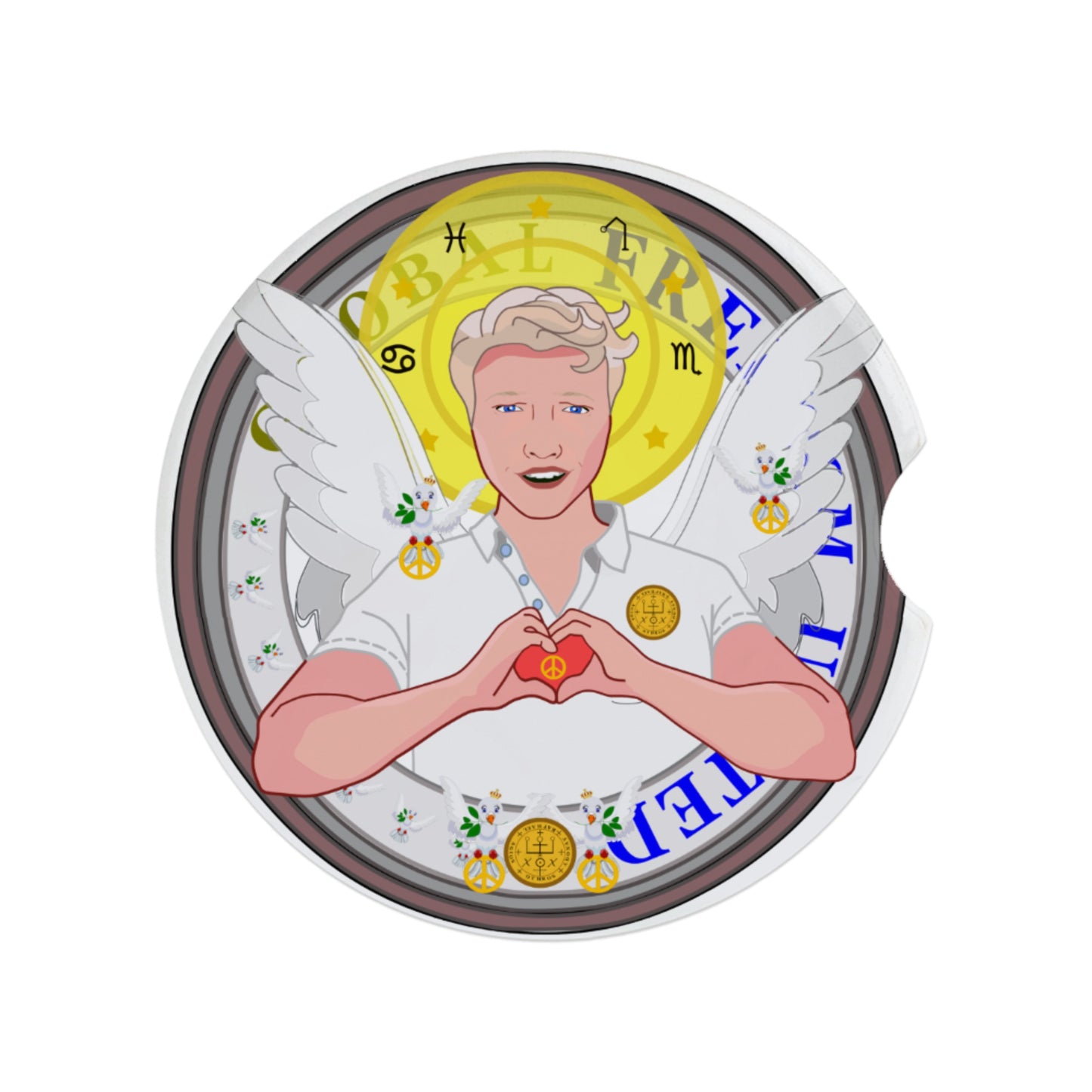 Ceramic Car Coaster Global Freedom United Archangel Raphael